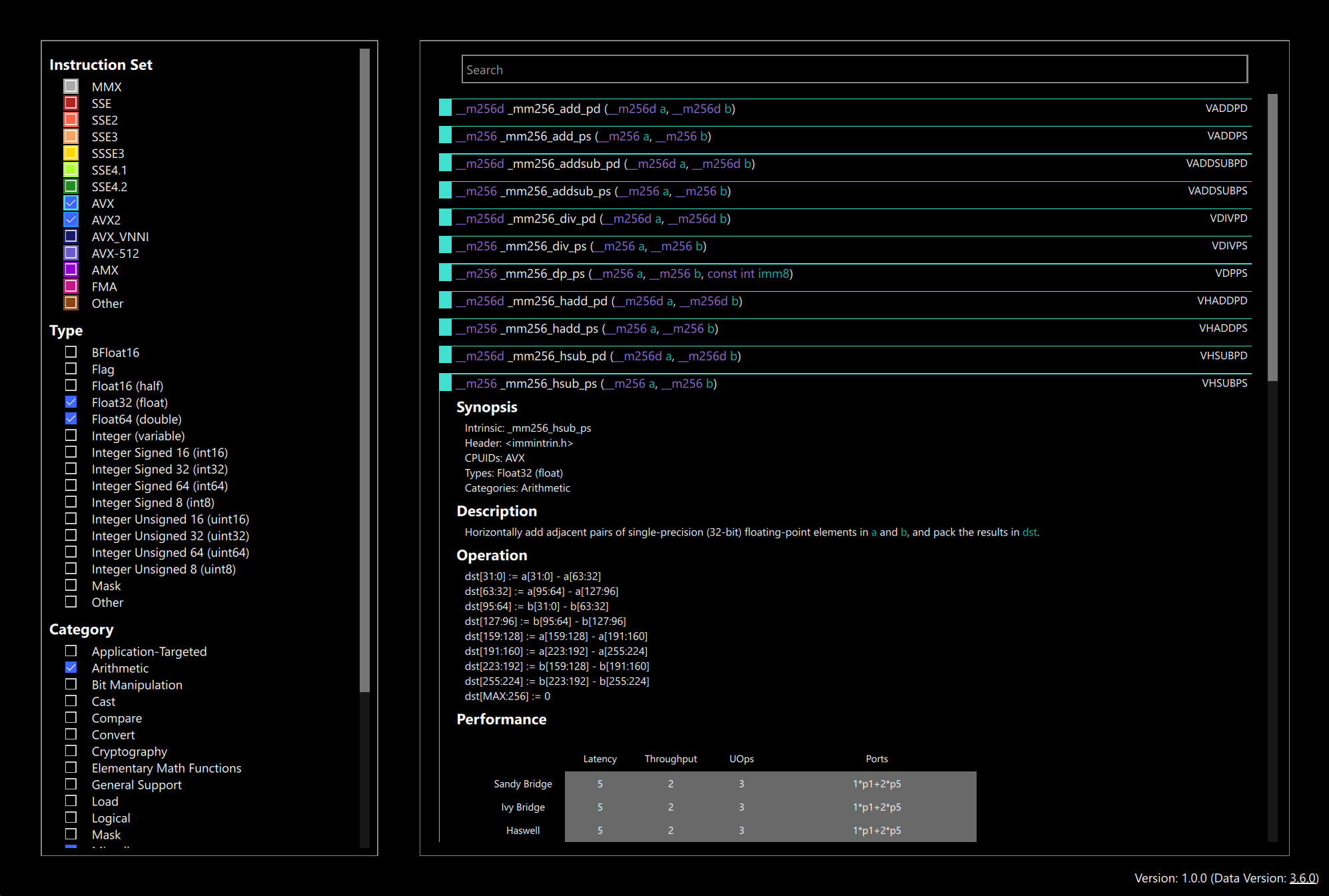 Example program screenshot Screenshot